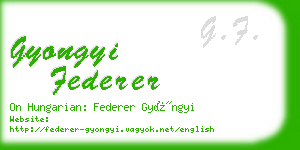 gyongyi federer business card